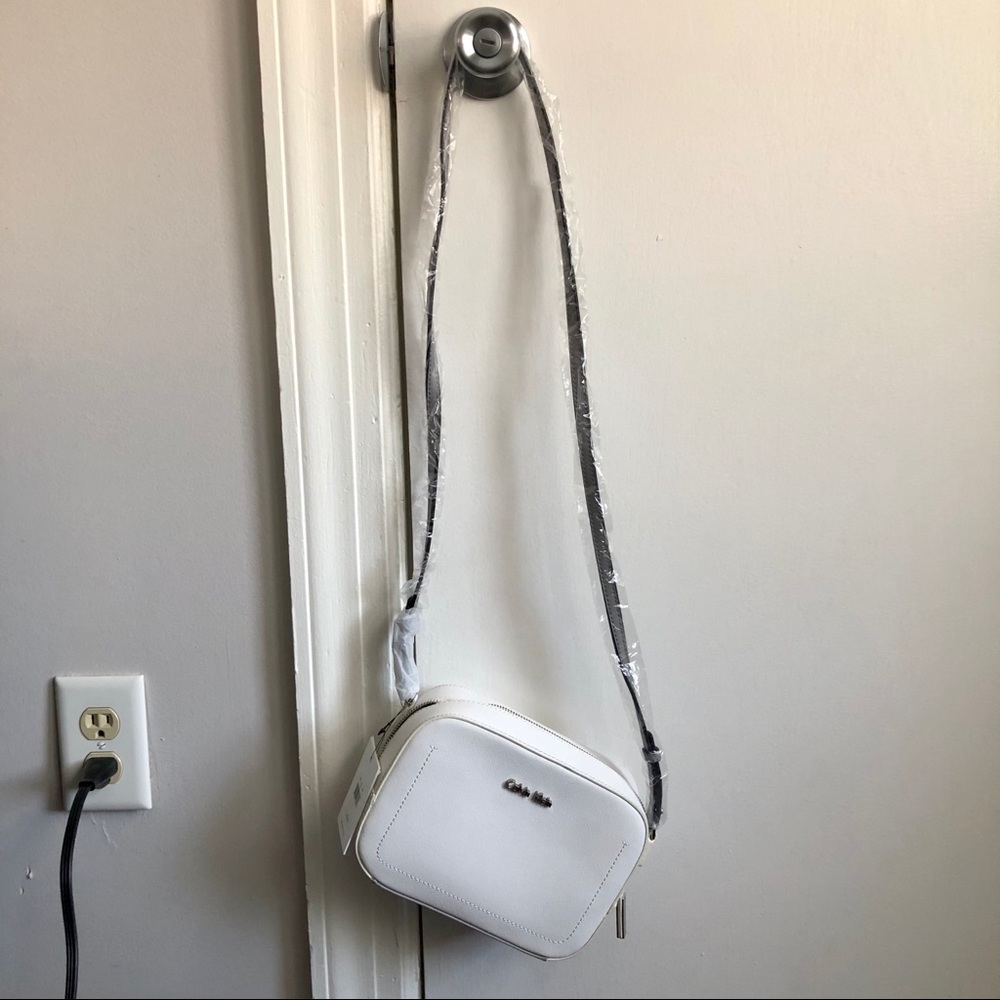 Calvin Klein white leather cross body / purse